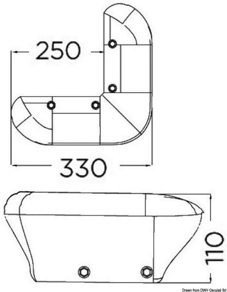 Protezione per pontile 330 mm blu - 33.519.08